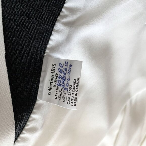 IRIS SETLAKWE SAMPLE WHITE BLACK RIBBED COMBO CROPPED OPEN JACKET - S - Picture 9 of 9